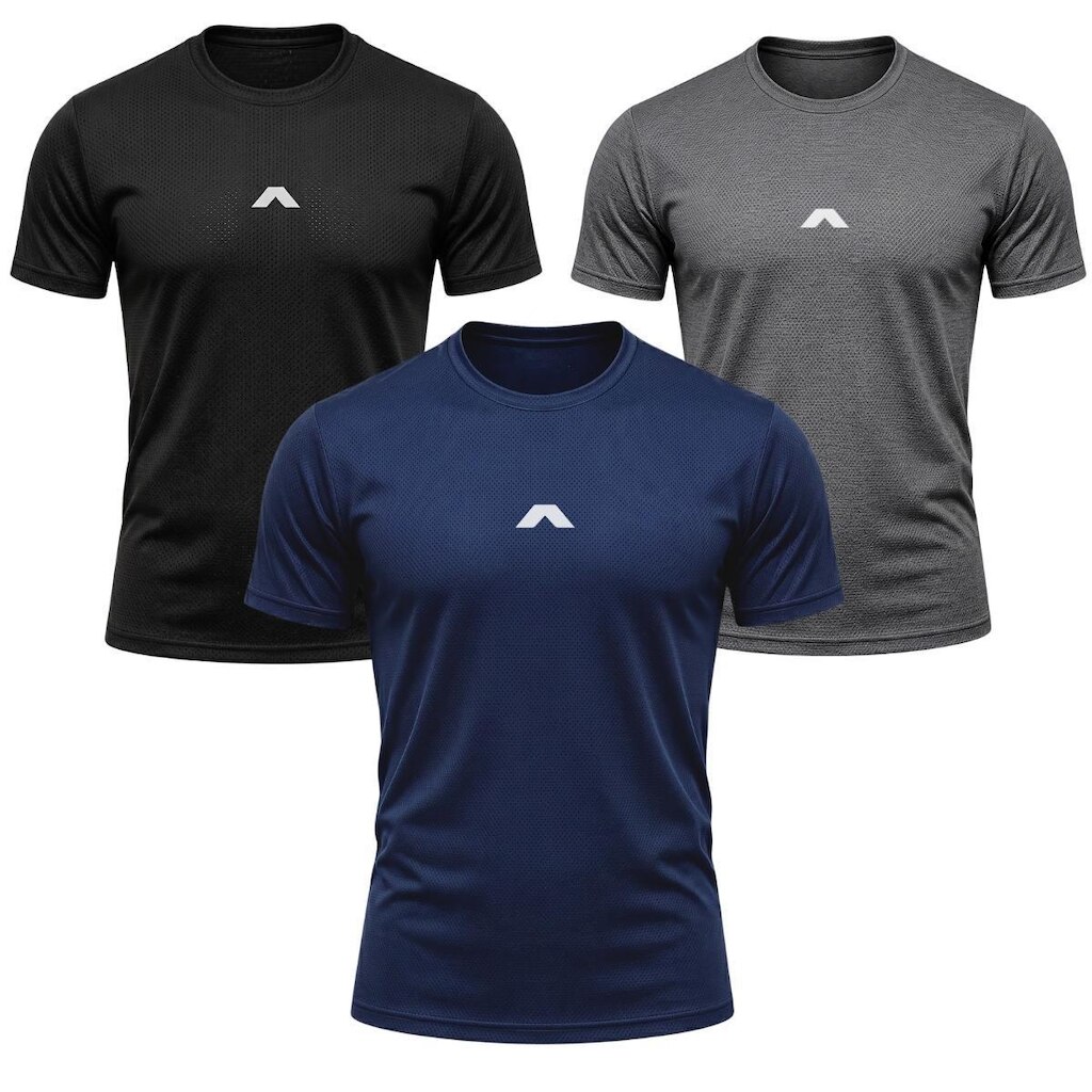 Kit 3 Camisetas Dry Masculina Esportiva Dagg Leve Respirável para Treino e Academia