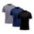 Kit 3 Camisetas Dry Masculina Malha UV Térmica Academia Treino - GG - Preto+Azul