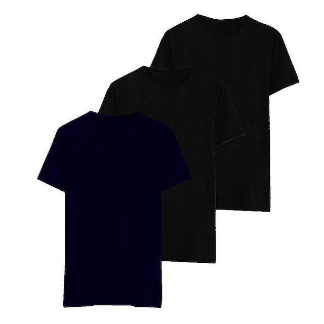 Kit 3 Camisetas Gola Redonda Camisa Masculina Casual Verão
