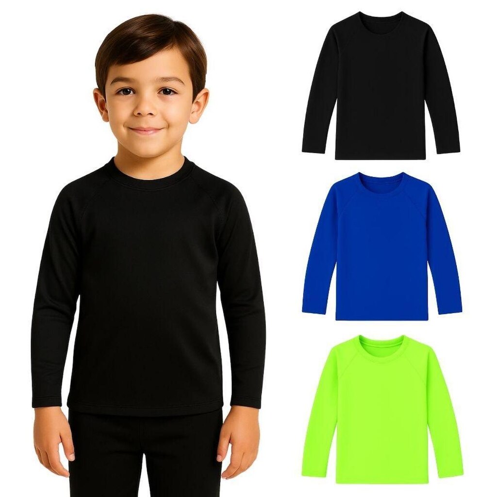 Kit 3 Camisetas Manga Longa Infantil Menino Proteção Solar