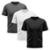 Kit 3 Camisetas Masculina Dry Manga Curta Academia Treino Fitness Corrida Básica Lisa Camisa Blusa - Preto+Cinza