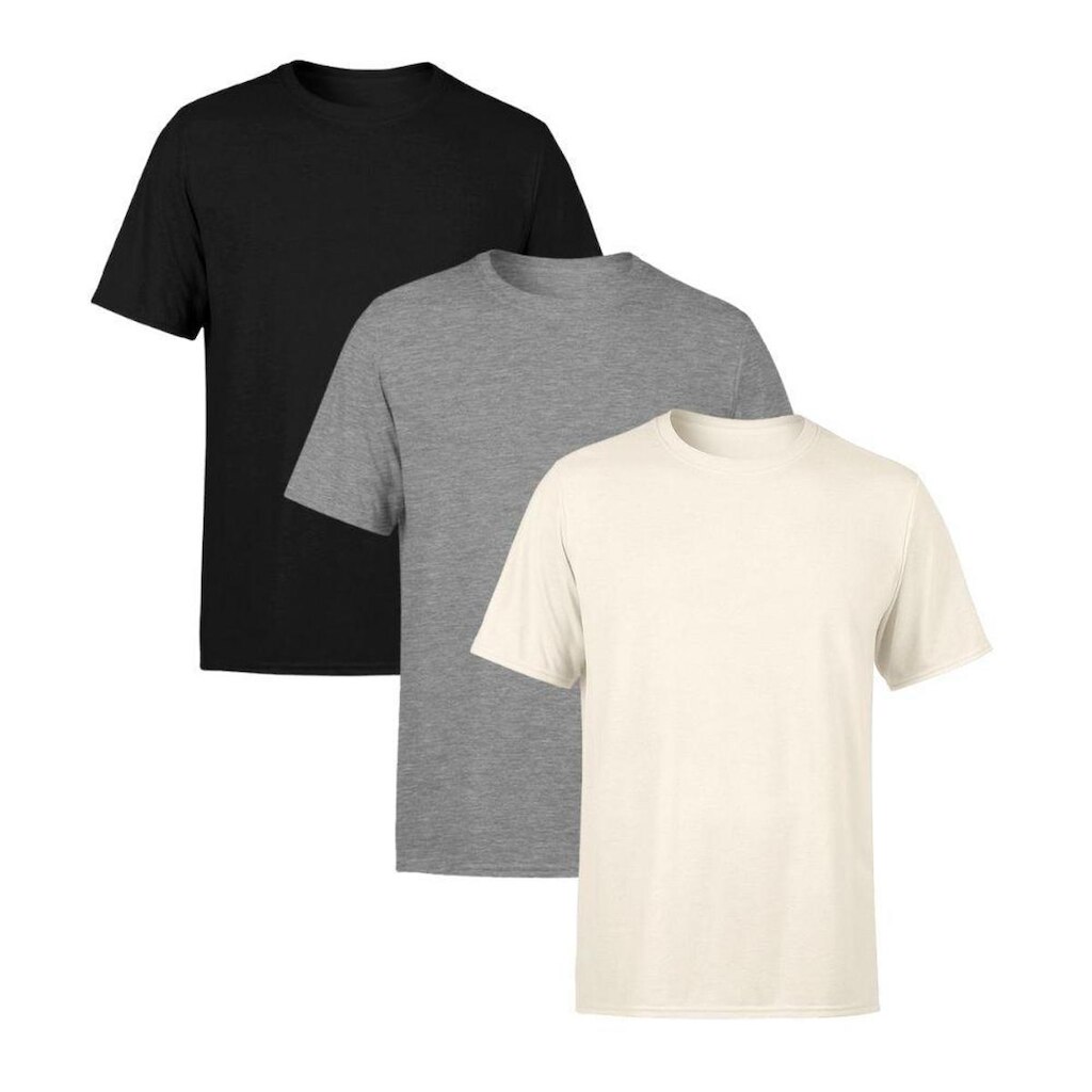 Kit 3 Camisetas Masculina Lisa Premium 100% Algodão Básica Casual Dia a Dia Confortável
