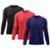 Kit 3 Camisetas Masculinas Proteção Uv Dry Manga Longa - Vermelho+Preto