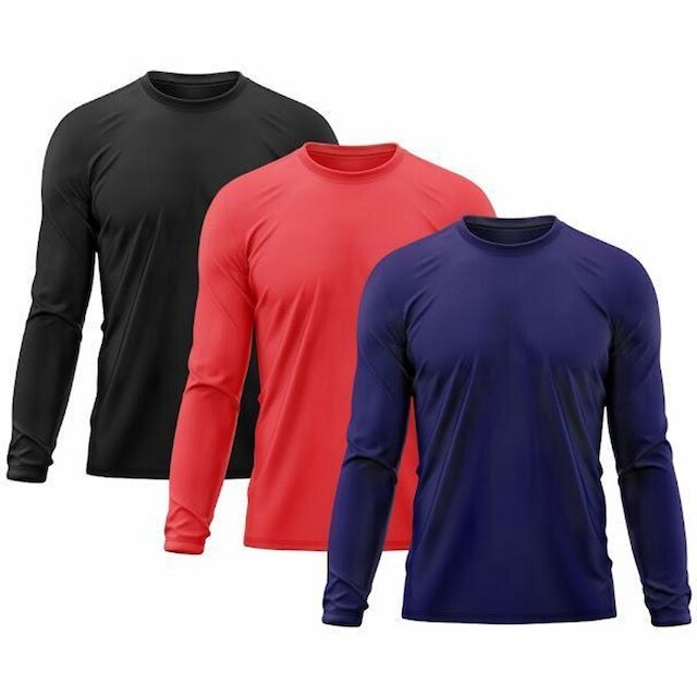 Kit 3 Camisetas Masculinas Proteção Uv Dry Manga Longa