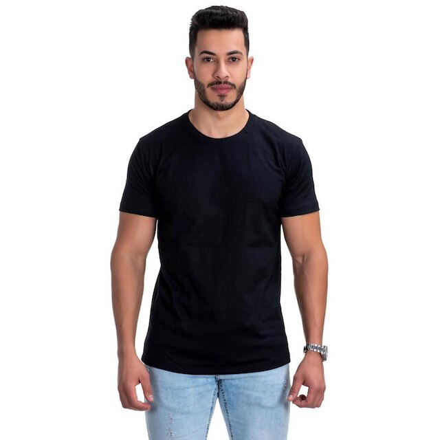 Kit 3 Camisetas Preta Masculina Básica Camisa Lançamento