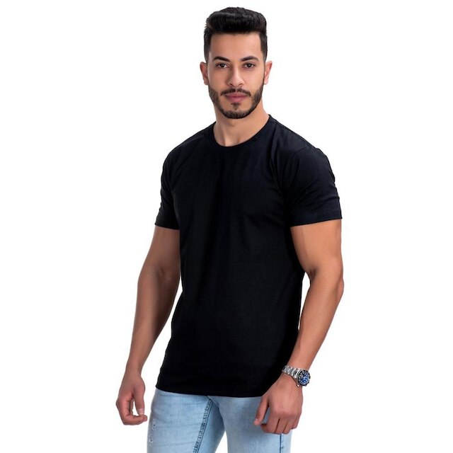 Kit 3 Camisetas Preta Masculina Básica Camisa Lançamento