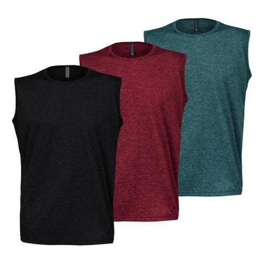 Kit 3 Camisetas Regata Machão Dry Masculina Fitness