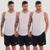 Kit 3 Camisetas Regatas Brancas Masculina Lisa Básica Verão - Branco