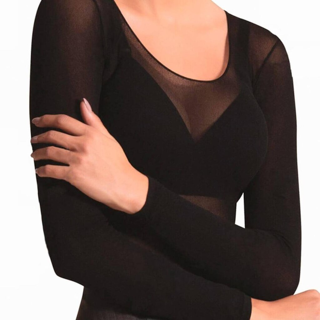 Kit 3 Camisete Blusa Feminina Segunda Pele Manga Longa Decotada Fio 40