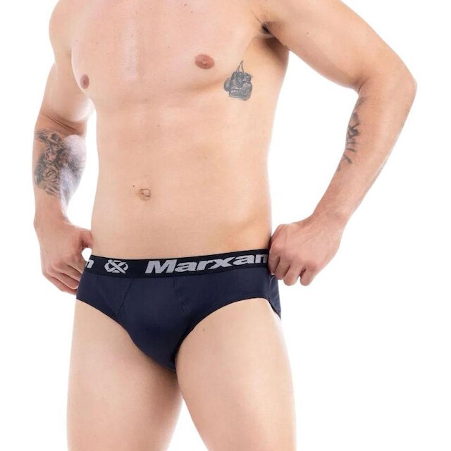 Kit 3 Cuecas Adulto Marxan Slip Microfibra Elástico Exposto