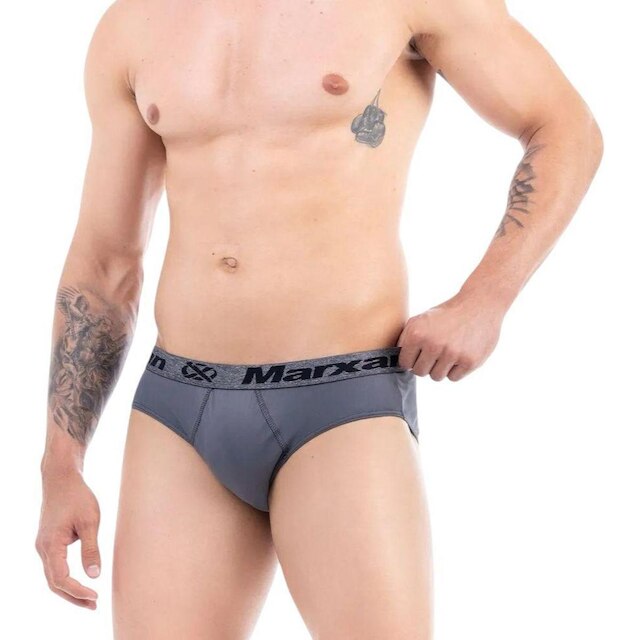 Kit 3 Cuecas Adulto Marxan Slip Microfibra Elástico Exposto