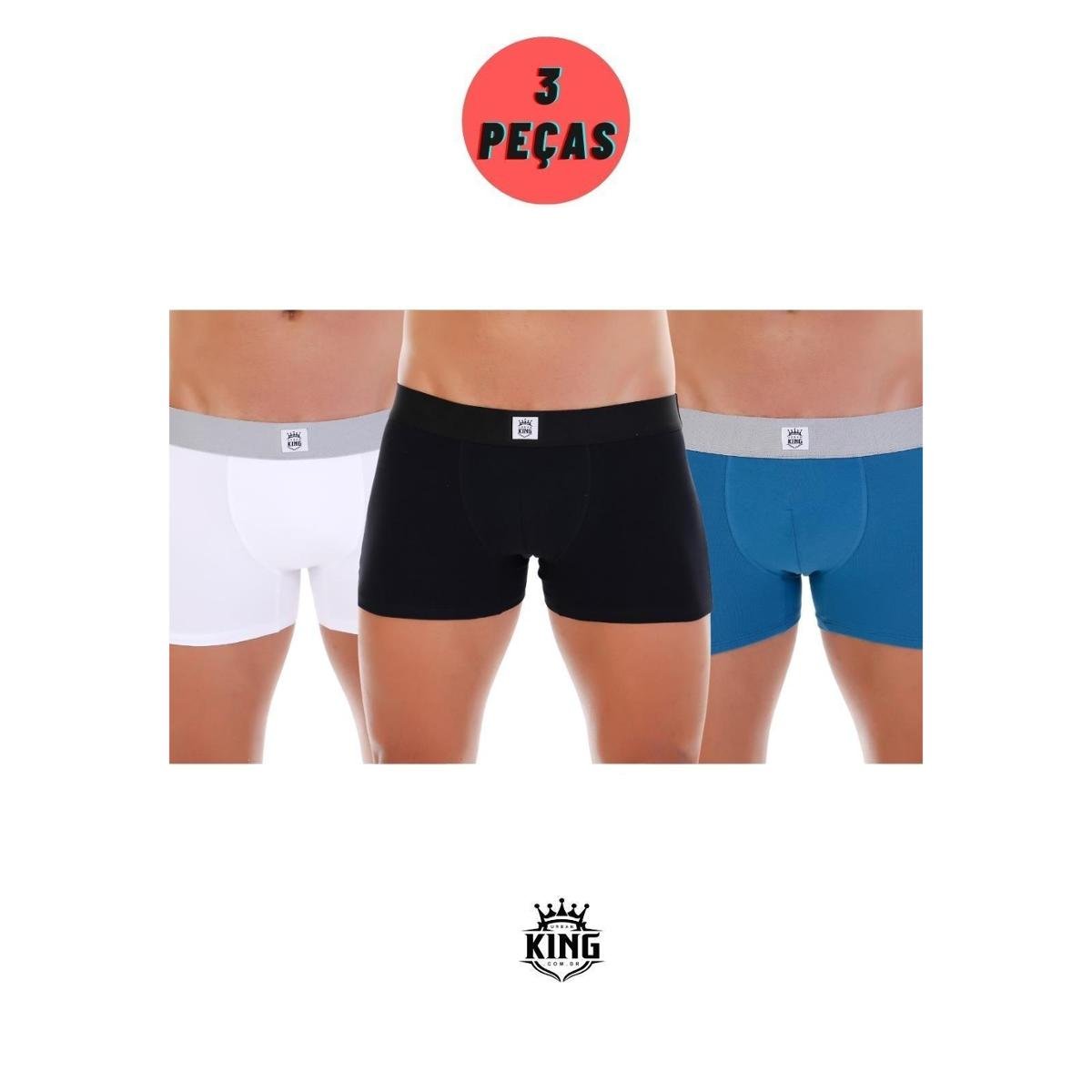 Kit 3 Cuecas Box Boxer Algodão Antialérgico Lisa Alta Qualidade e Conforto Menor preço em Kit 3 Cuecas Box Boxer Algodão Antialérgico Lisa Alta Qualidade e Conforto