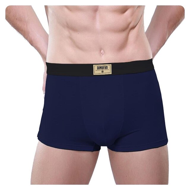 Kit 3 Cuecas Boxer Di Nuevo 100%Algodão Premium Azul, Preto e Branco