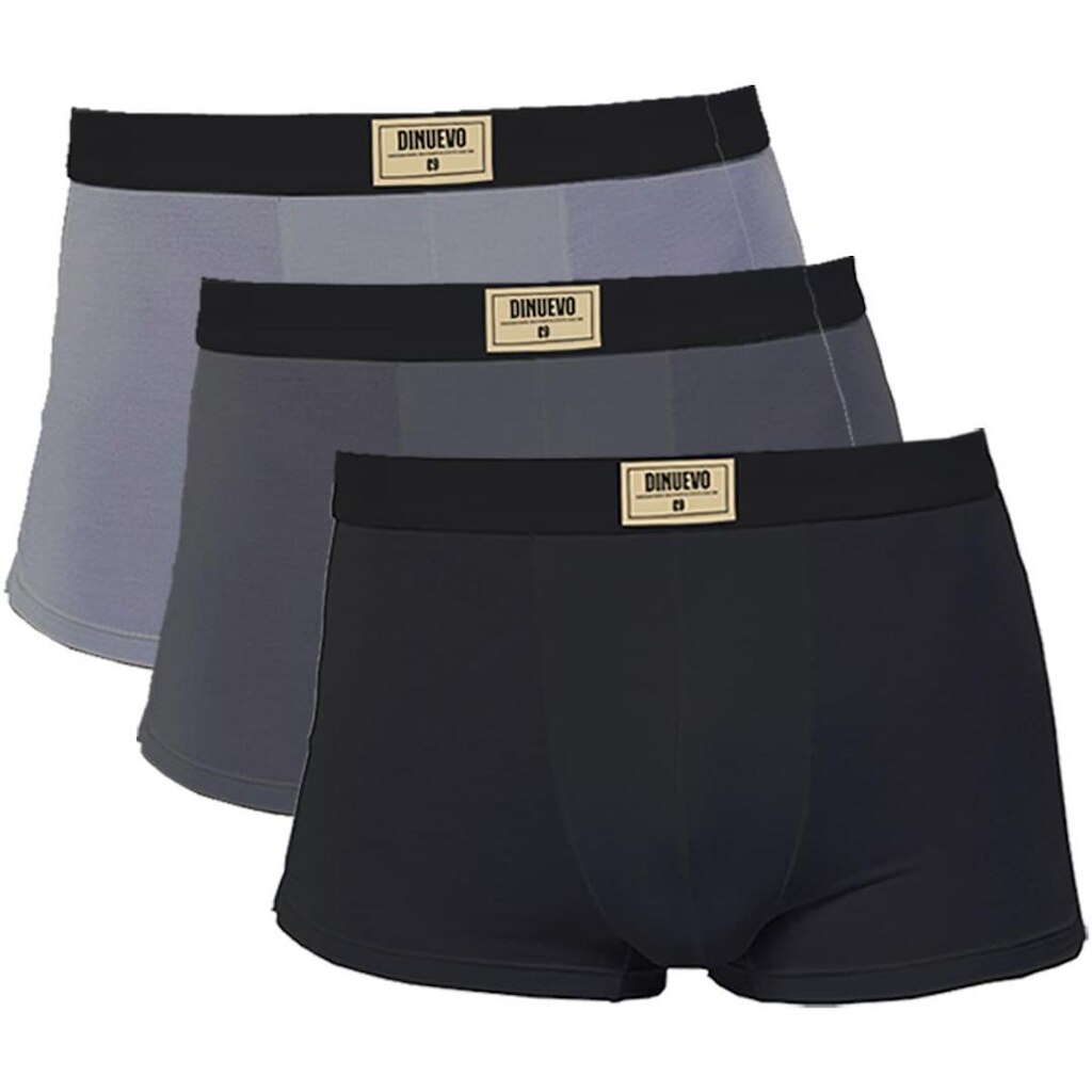 Kit 3 Cuecas Boxer Di Nuevo  Algodão Premium Cinza, Grafite e Preto