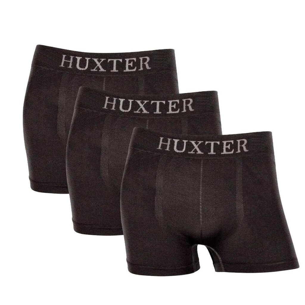 KIT 3 CUECAS BOXER HUXTER MICROFIBRA SEM COSTURA BOX ADULTO
