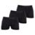 Kit 3 Cuecas Boxer Lisa Cotton Algodão Box Premium - Preto