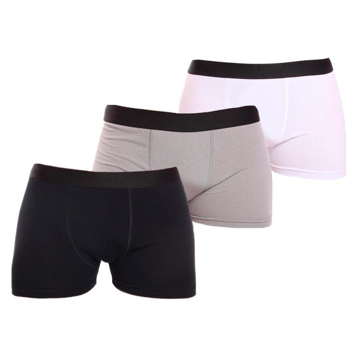 Kit 3 Cuecas Boxer Lisa Cotton Algodão Box Premium Menor preço em Kit 3 Cuecas Boxer Lisa Cotton Algodão Box Premium