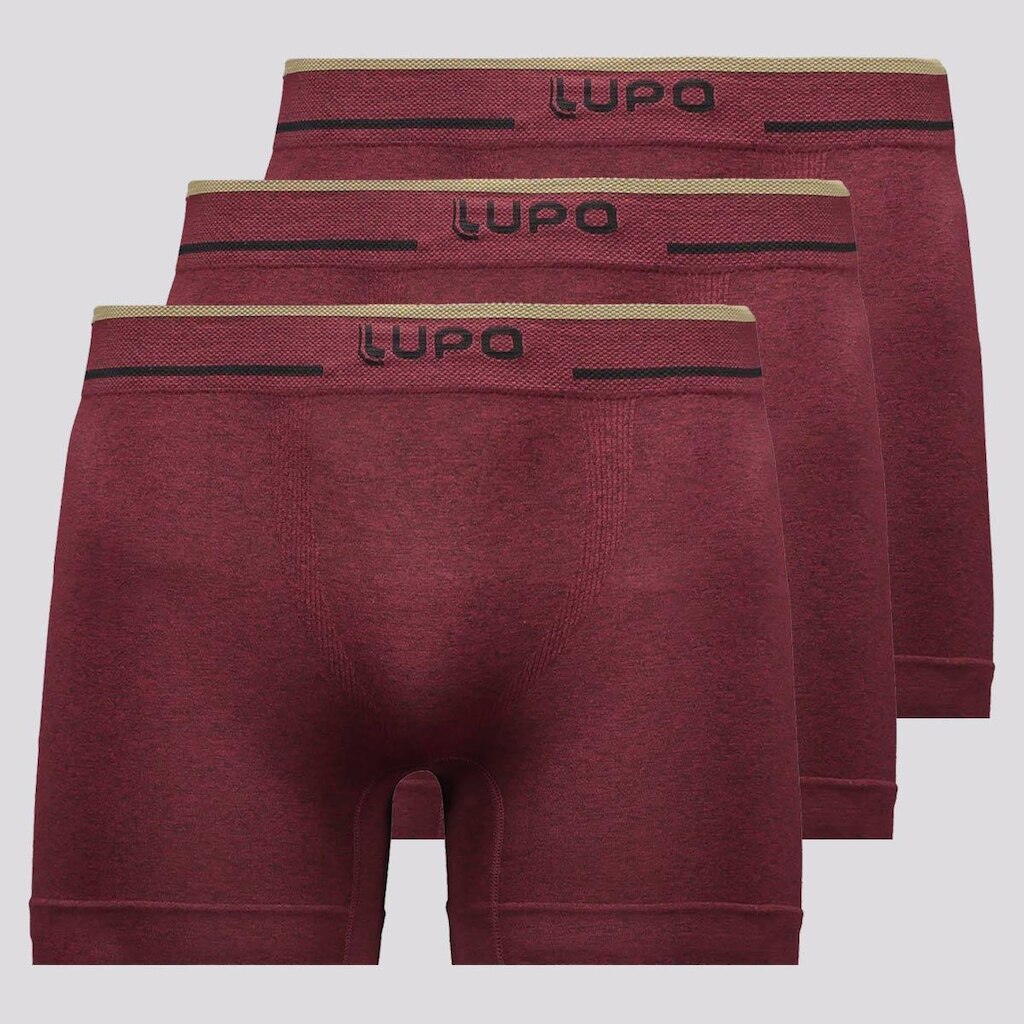 Kit 3 Cuecas Boxer Lupo Microfibra Sem Costura Mar