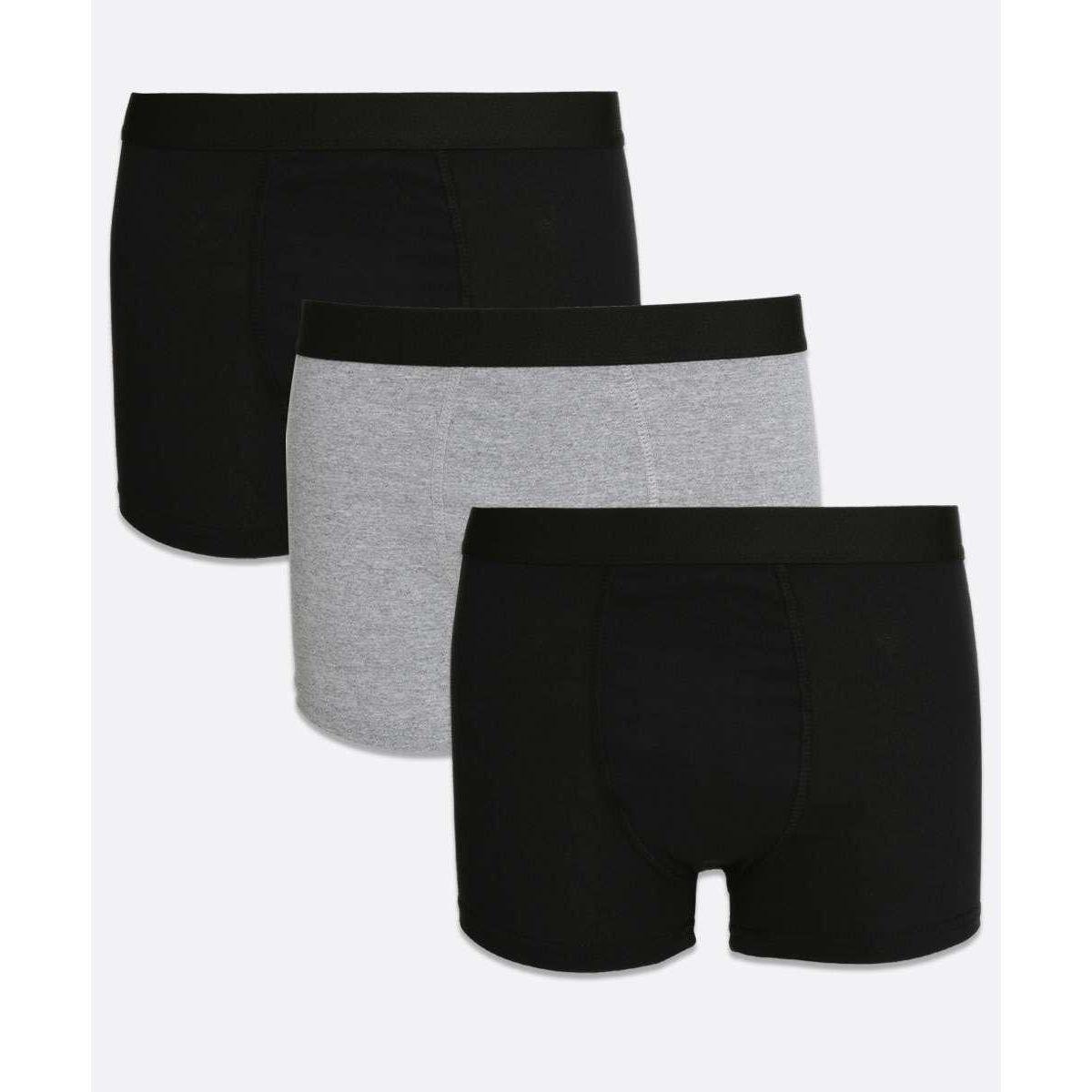 Kit 3 Cuecas Boxer Masculina MR-06107 - Preto+Cinza Menor preço em Kit 3 Cuecas Boxer Masculina MR-06107 - Preto+Cinza