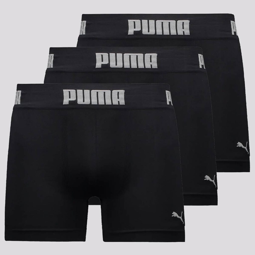 Kit 3 Cuecas Boxer Puma Seamless Masculina