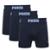 Kit 3 Cuecas Puma Boxer Sem Costura Poliamida Respirável - Azul