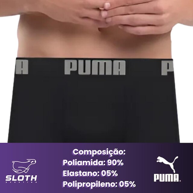 Kit 3 Cuecas Puma Boxer Sem Costura Poliamida Respirável