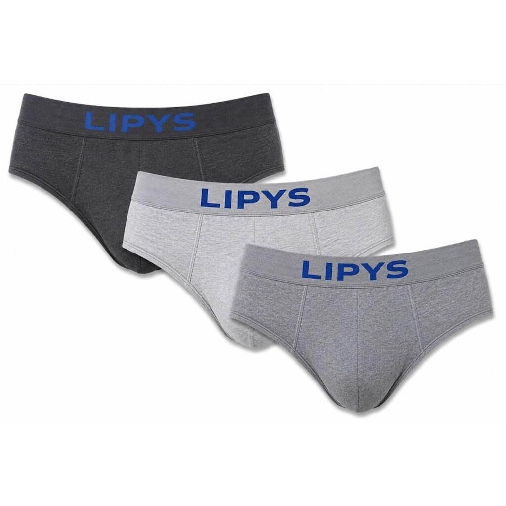 kit 3 Cuecas Slip Algodao Adulto Mescla Lipys - Ref340
