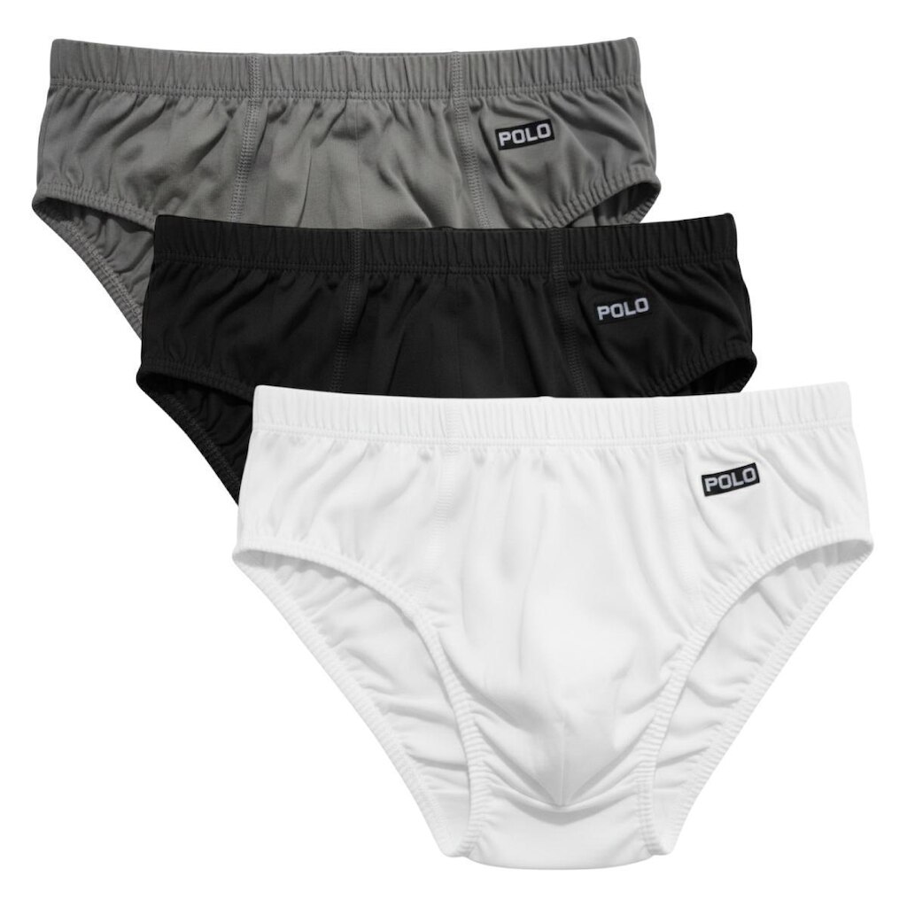 Kit 3 Cuecas Slip Polo Kids 100% Algodão Infantil Forro Duplo Menino Tradicional