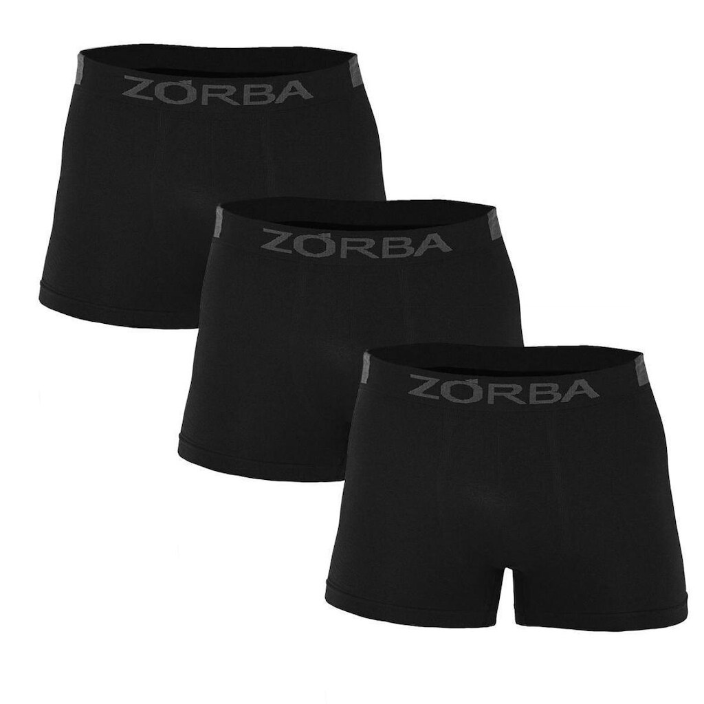 Kit 3 Cuecas Zorba Boxer Extreme Sport sem Costura Microfibra 836 Pto/Chu/Mho - GG