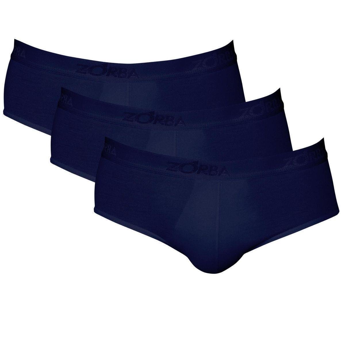 Kit 3 Cuecas Zorba Slip Modal 688 Marinho - G Menor preço em Kit 3 Cuecas Zorba Slip Modal 688 Marinho - G