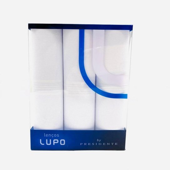 Kit 3 Lenços Lupo de Bolso By Presidente Masculino - Branco