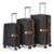 Kit 3 Malas De Viagem Anac Puxador Rodinha 360 Bordo Cadeado TSA - Preto