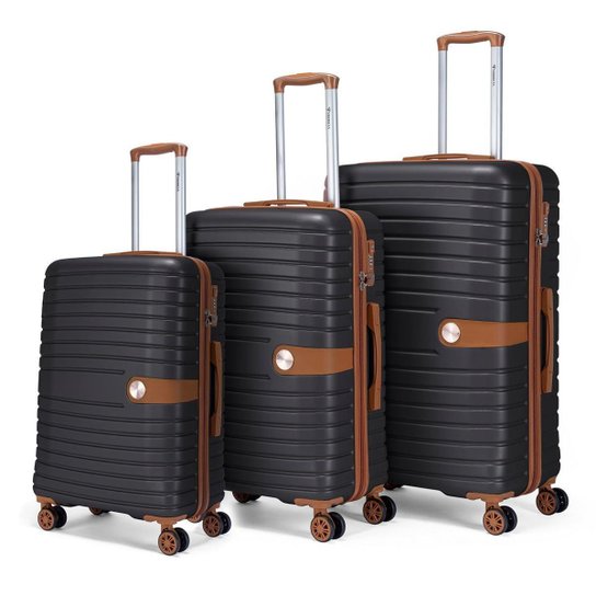 Kit 3 Malas De Viagem Anac Puxador Rodinha 360 Bordo Cadeado TSA