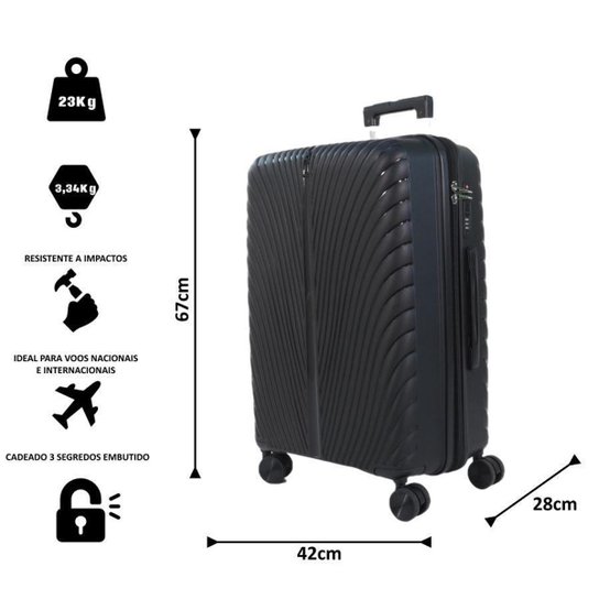 KIT 3 MALAS DE VIAGEM MALÍSSIMA WAVE - PMG
