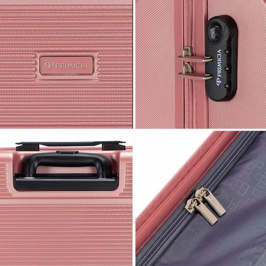 Kit 3 Malas De Viagem Primicia Resistente Espaçosa Moderna Puxador Rodinha 360°