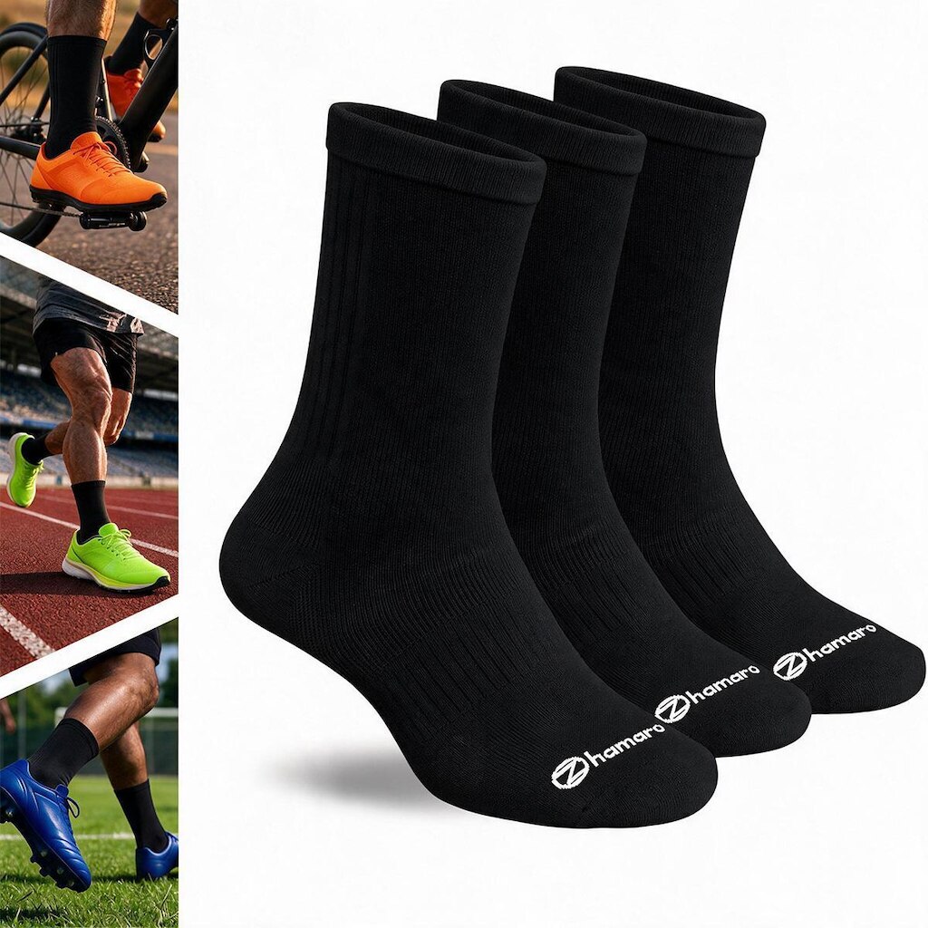 Kit 3 Meias Cano Alto Zhamaro Poliamida Performance Esportiva