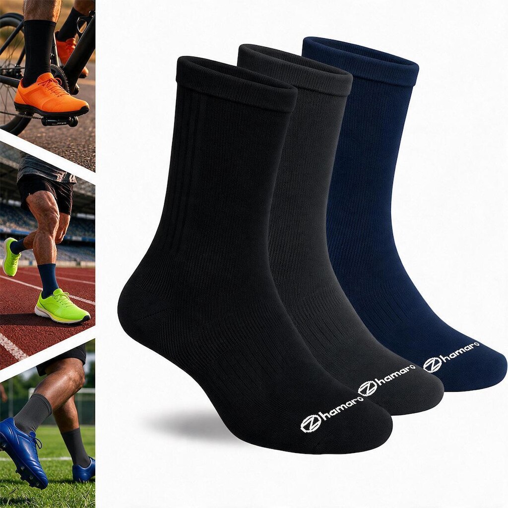 Kit 3 Meias Cano Alto Zhamaro Poliamida Performance Esportiva