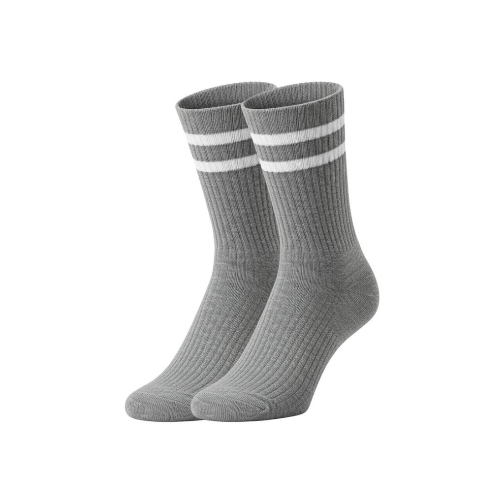 Kit 3 Meias Listradas Algodão Cano Médio Alto Academia Cross Skate Caminhada Rua hip hop 2 Listras