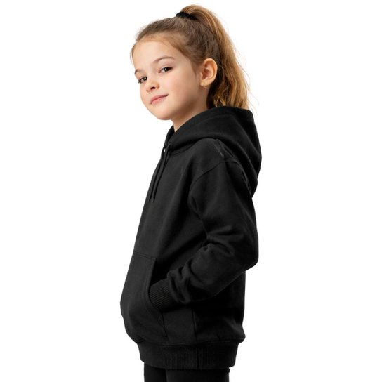 Kit 3 Moletom Infantil Feminino com Capuz Bolso Canguru Flanelado Blusa Frio