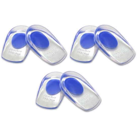 Kit 3 Pares Calcanheiras palmilhas Gel Silicone dor no calcanhar