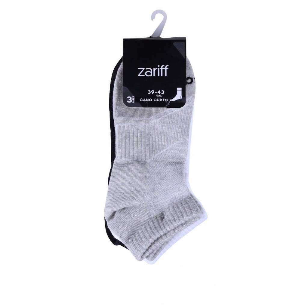 Kit 3 Pares de Meia Cano Curto Zariff 21712