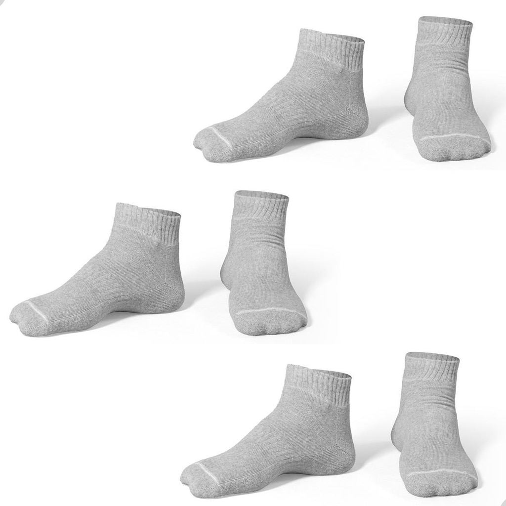 Kit 3 Pares de Meias Cano Curto Soquete Algodao Dallf