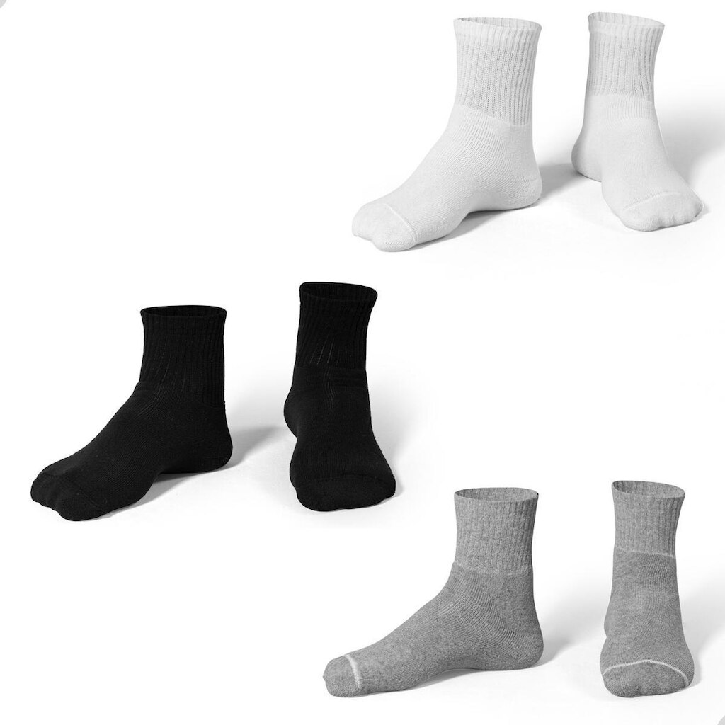 Kit 3 Pares de Meias Cano Médio Algodão Resistente Confortavel Dallf