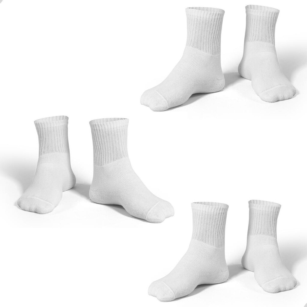 Kit 3 Pares de Meias Cano Médio Algodão Resistente Confortavel Dallf