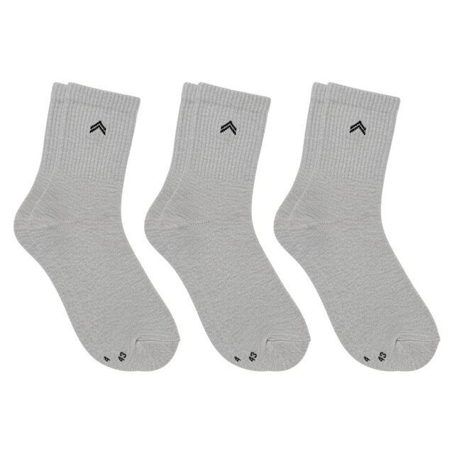 Kit 3 Pares de Meias Cano Médio Atoalhada Ultra Conforto Algodão Penteado Up Urban Casual Unissex