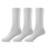 Kit 3 Pares de Meias Masculina Cano Alto Tamanho Único 37 ao 44 Algodão Confortável Dia a Dia Casual - Branco