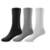 Kit 3 Pares de Meias Masculina Cano Alto Tamanho Único 37 ao 44 Algodão Confortável Dia a Dia Casual - Cinza+Preto
