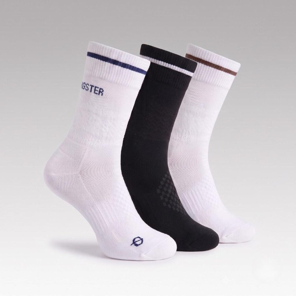 Kit 3 Pares De Meias Masculinas Atoalhadas Cano Médio Gangster