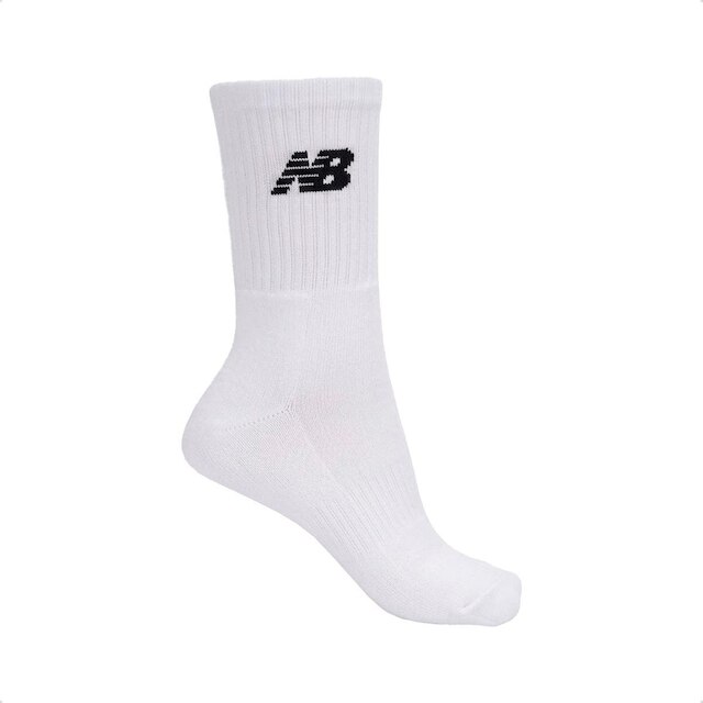 Kit 3 Pares de Meias New Balance Unissex Algodão Cano Longo
