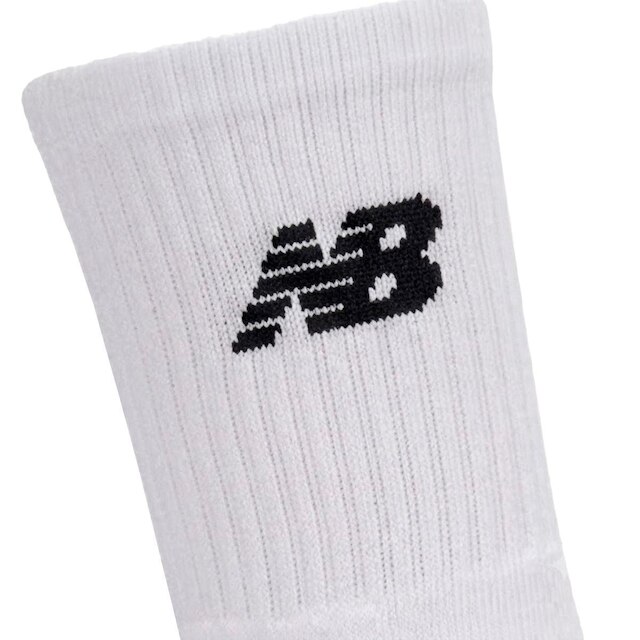 Kit 3 Pares de Meias New Balance Unissex Algodão Cano Longo